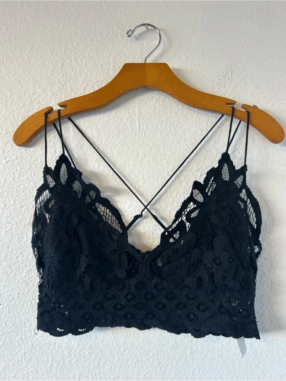 Free People Black Crochet Lace Bralette